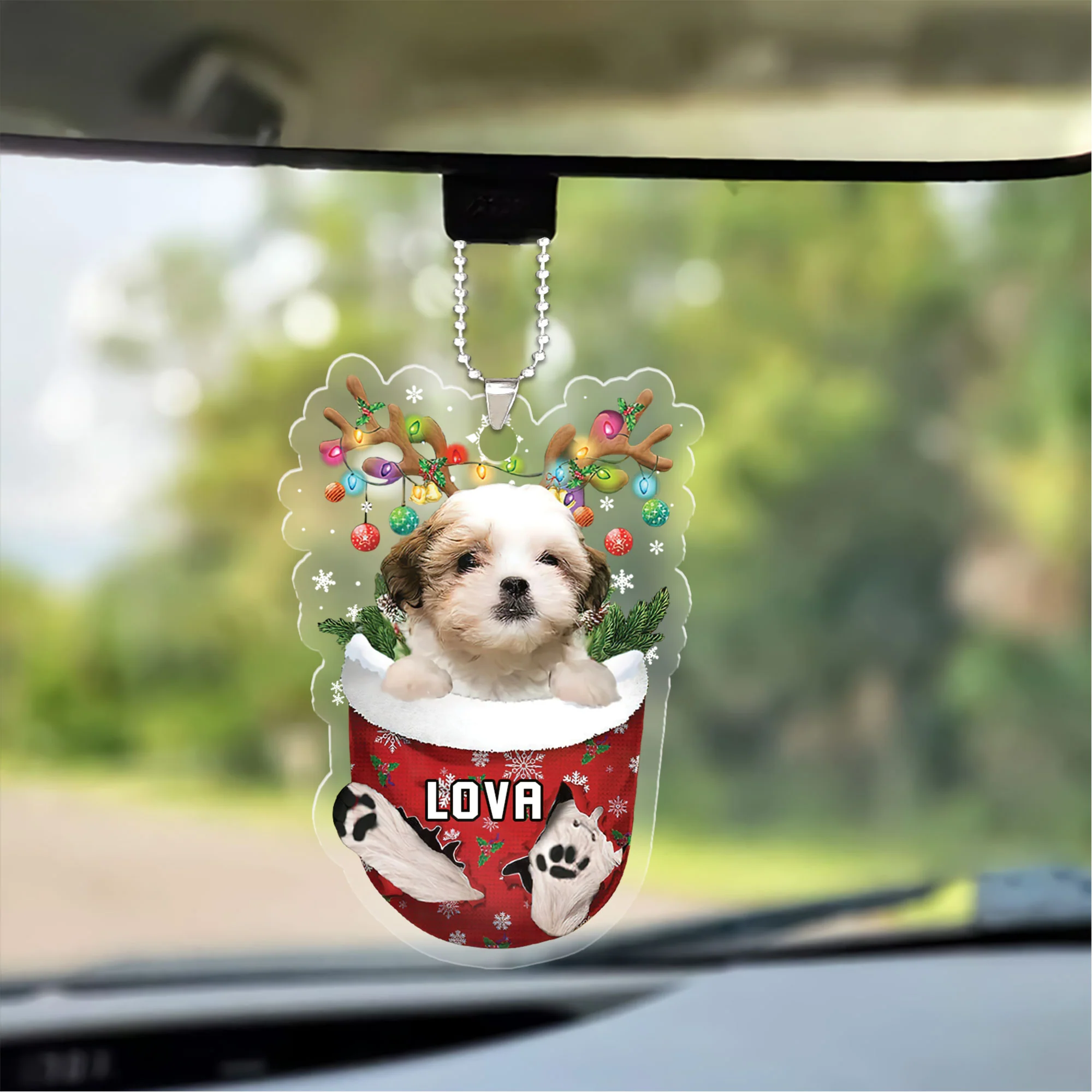Teddy Bear Dog In Snow Pocket Christmas Acrylic Keychain - Christmas Gift For Teddy Bear Dog Lovers, Dog Lovers - Image 5