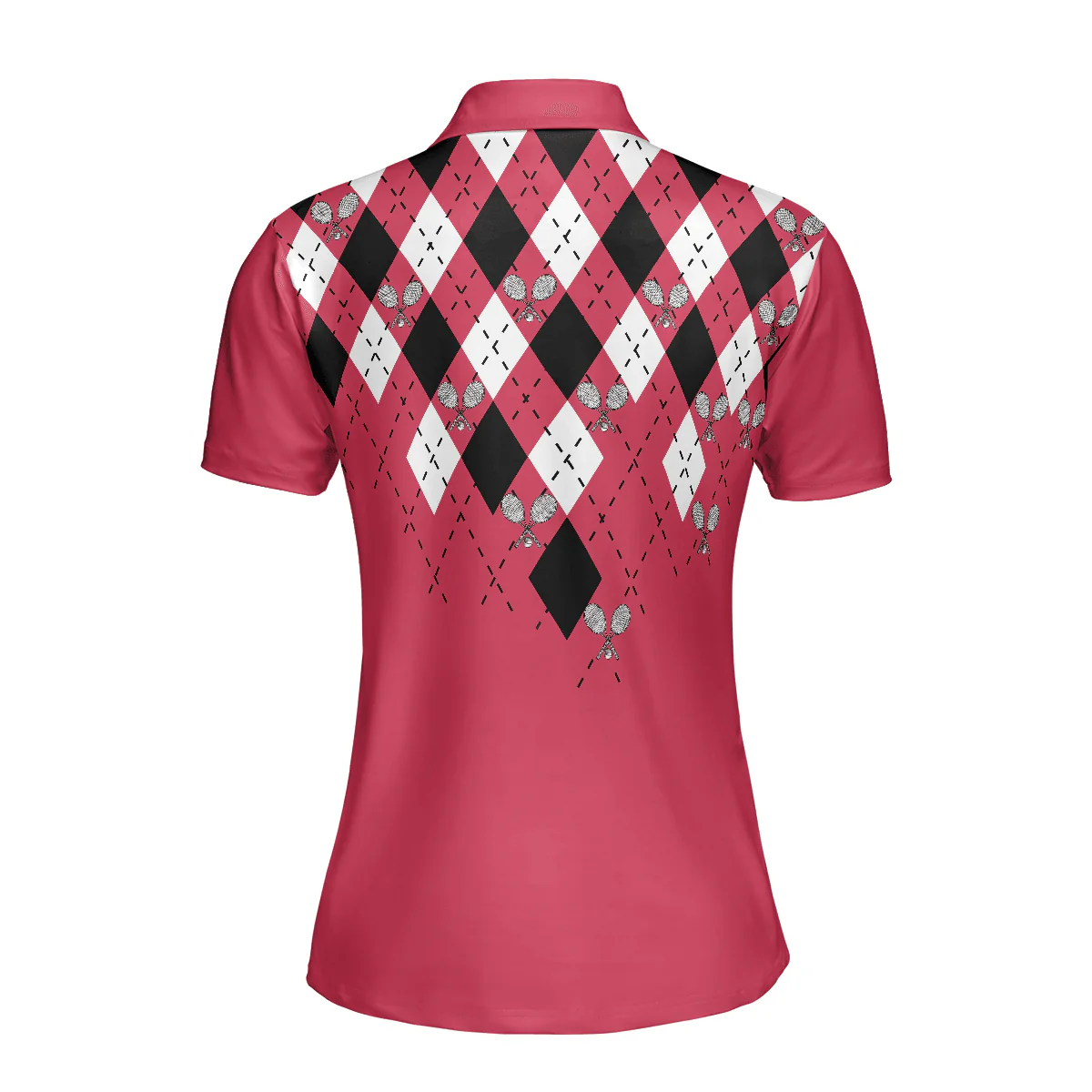 Tennis Women Polo Shirt, Tennis Shirt With Argyle Pattern Women Polo Shirt - Perfect Gift For Women, Ladies, Tennis Lovers - Image 3