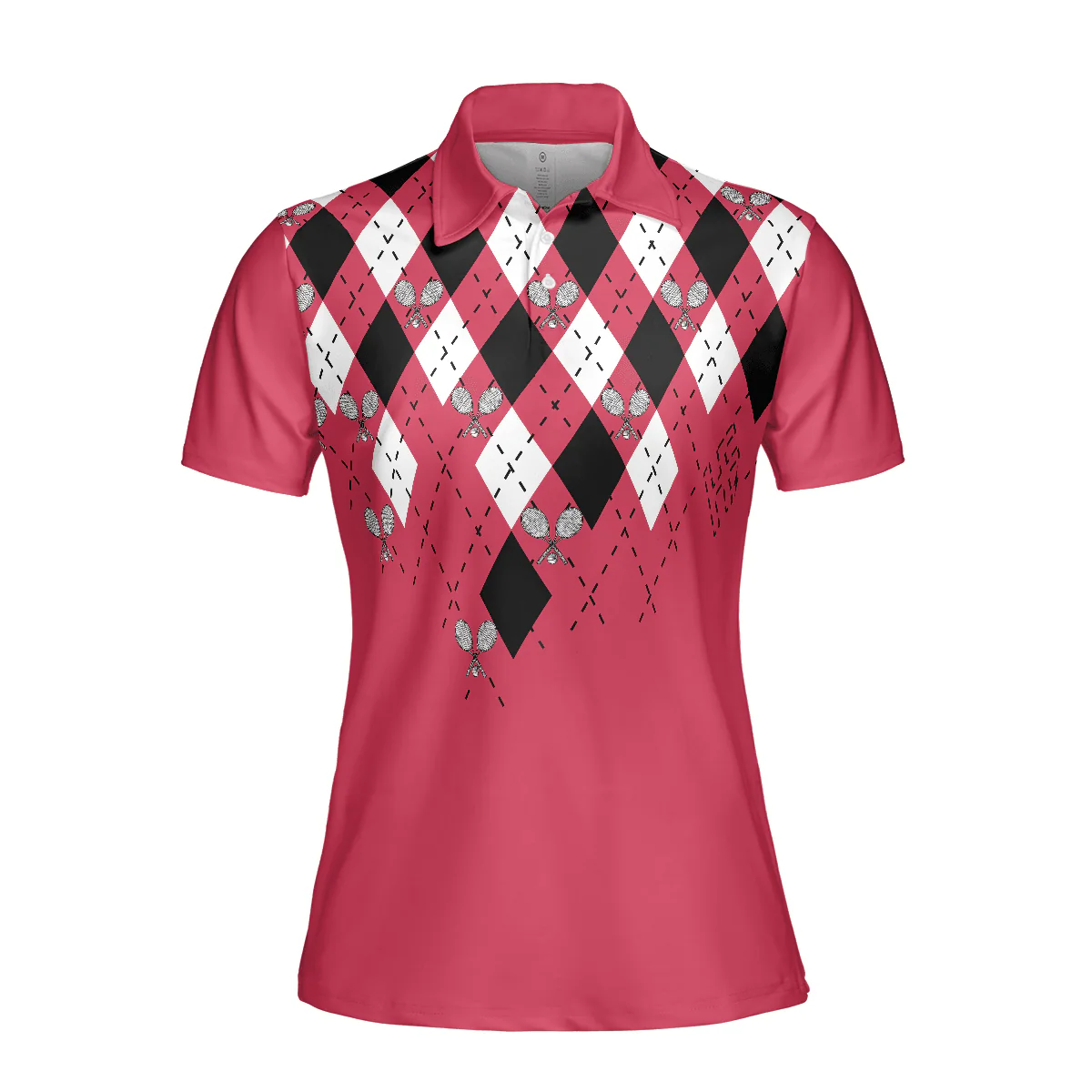 Tennis Women Polo Shirt, Tennis Shirt With Argyle Pattern Women Polo Shirt - Perfect Gift For Women, Ladies, Tennis Lovers - Image 4