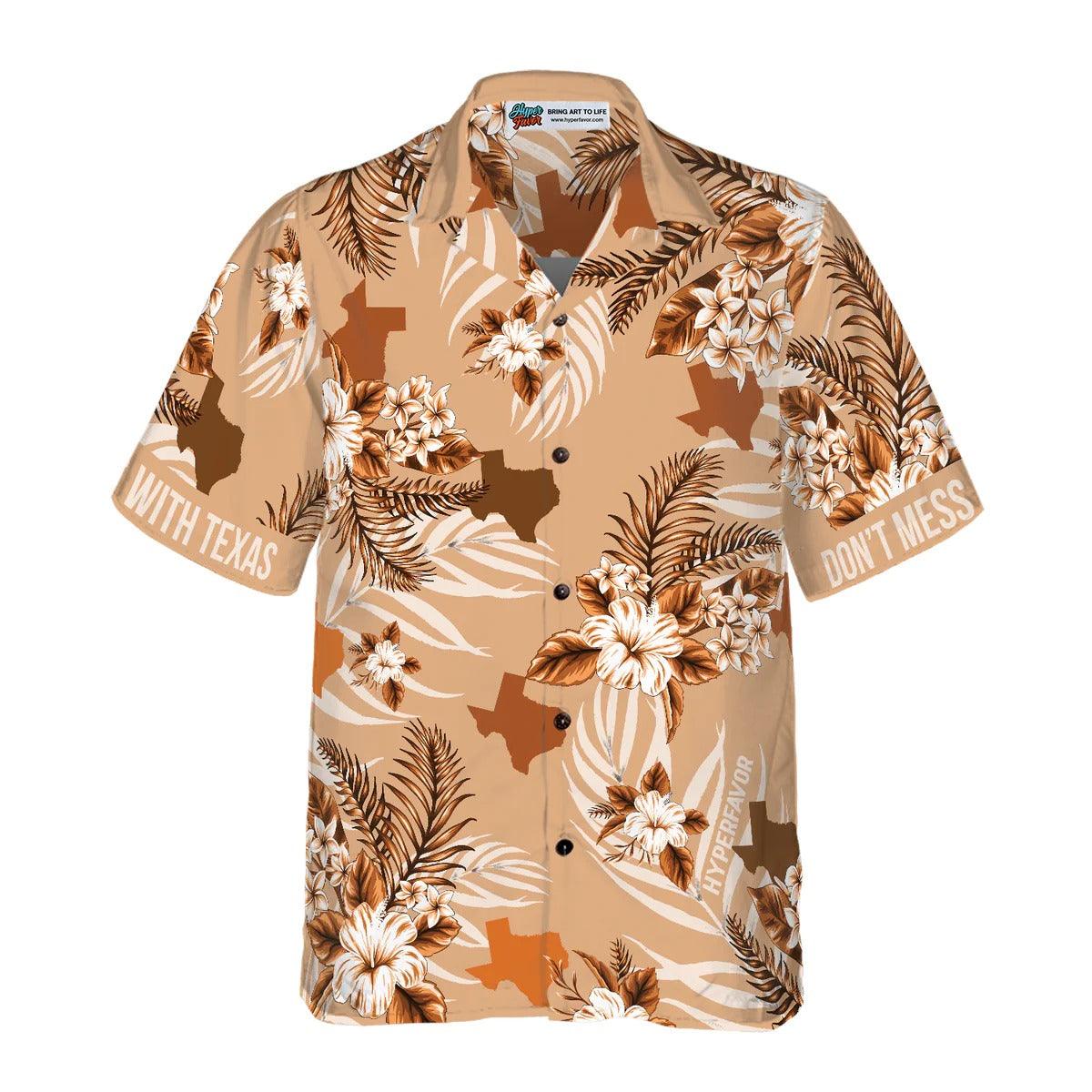 Texas Hawaiian Shirt, Brown Lone Star Nation Bluebonnet Texas Hawaiian Shirt, Texas Summer Aloha Shirt- Perfect Gift For Men, Women, Friend, Family - Image 2