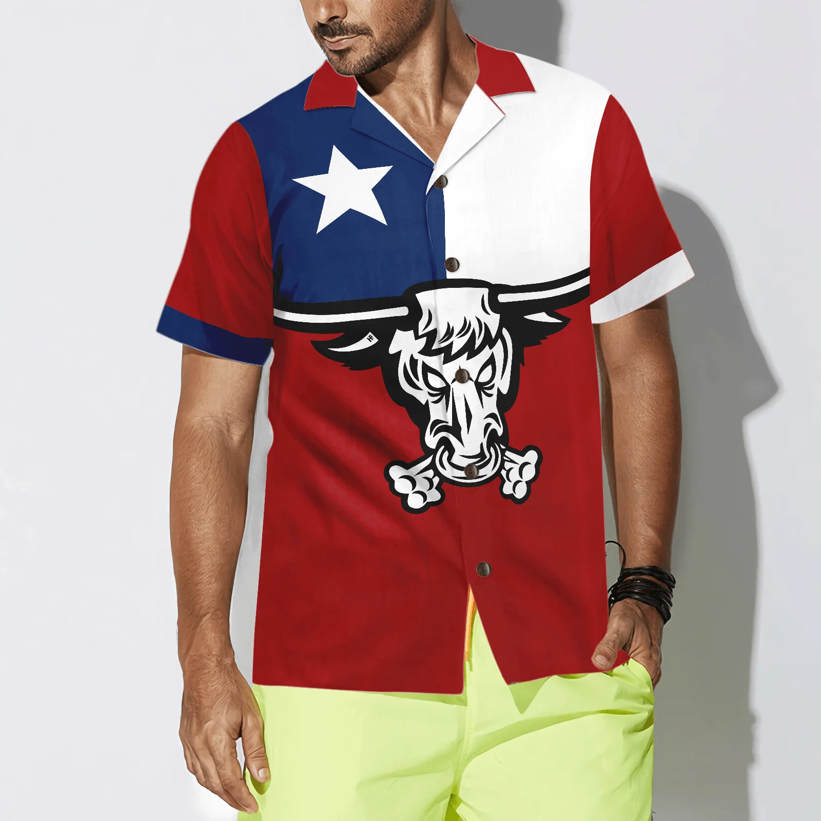 Texas Longhorns Hawaiian Shirt, The Lone Star State Of Texas Flag Texas Home, Colorful Summer Aloha Shirt For Men Women, Perfect Gift For Friend, Team - Image 3