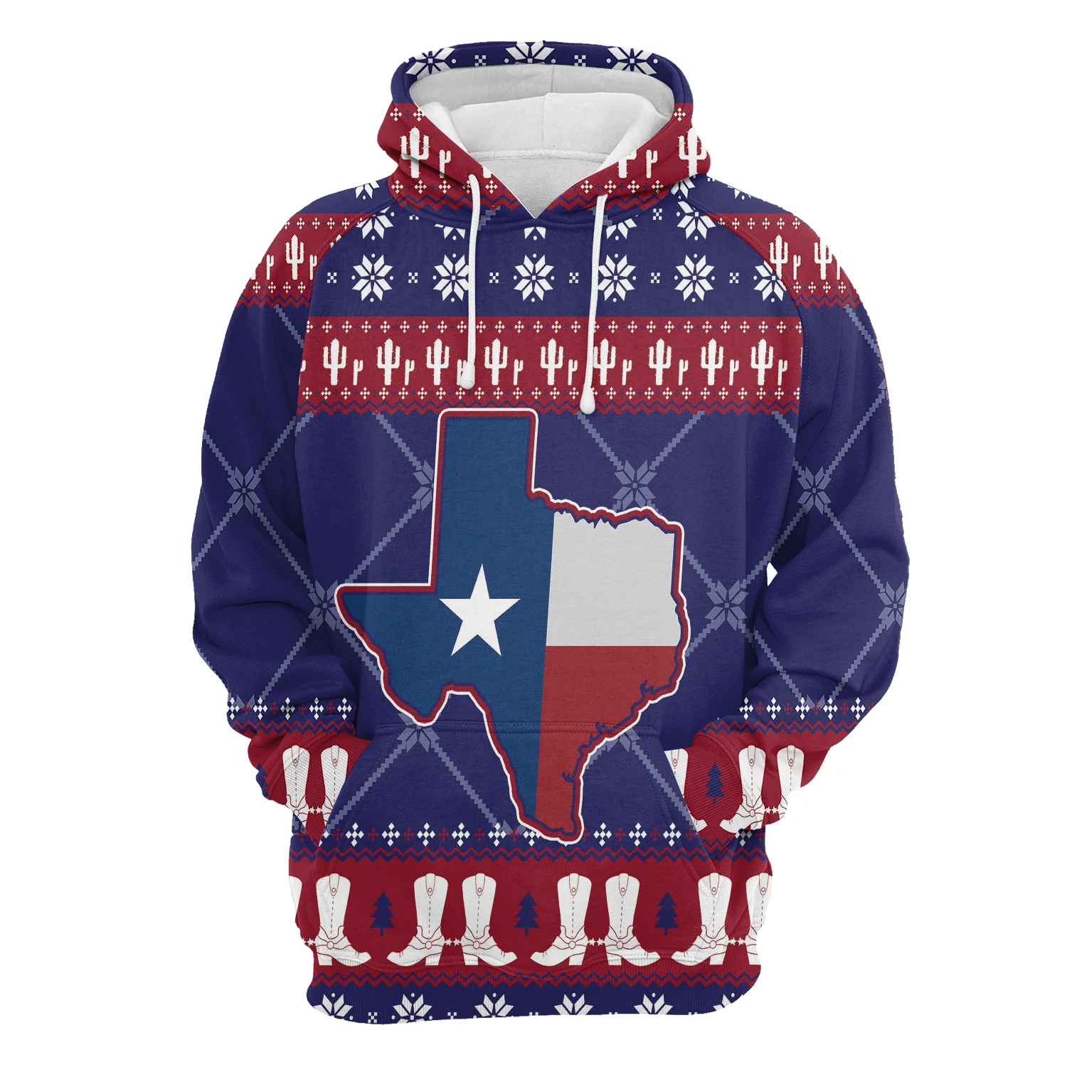 Texas Map Graphic Christmas Pullover Premium Hoodie, Perfect Outfit For Men And Women On Christmas New Year Autumn Winter - Image 2
