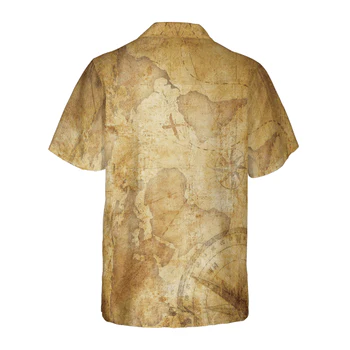 Texas State Map And Compass Pattern Hawaiian Shirt, Insignia State Of Texas, Colorful Summer Personalized Aloha Shirt For Men Women - Image 4
