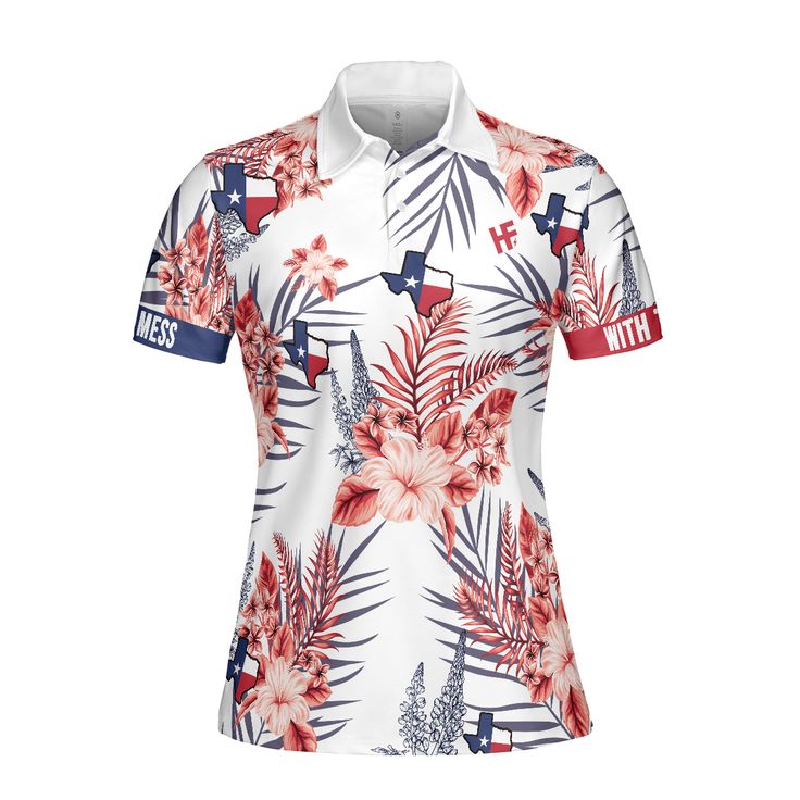 Texas Women Polo Shirt, Texas Proud Hibiscus Bluebonnet, Texas Flag Texas Map Women Polo Shirts, Perfect Gift For Female, Ladies, Girls - Image 2