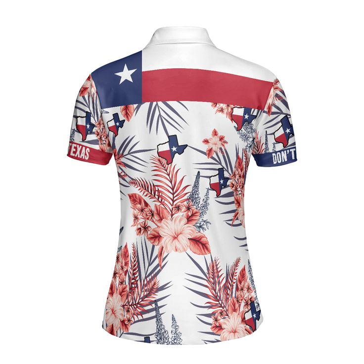 Texas Women Polo Shirt, Texas Proud Hibiscus Bluebonnet, Texas Flag Texas Map Women Polo Shirts, Perfect Gift For Female, Ladies, Girls - Image 3