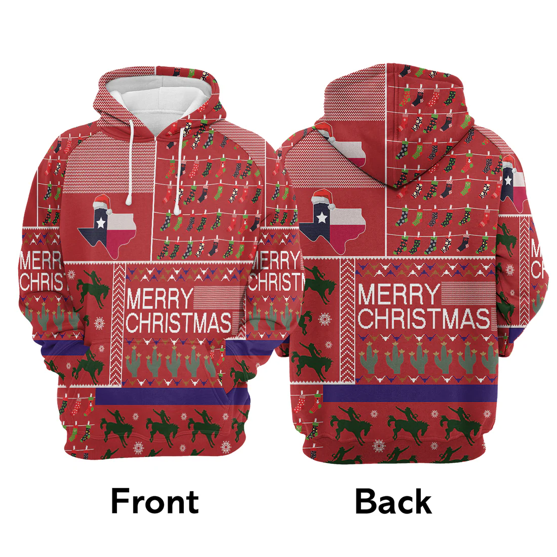 Texas Xmas Premium Christmas Hoodie, Texas Merry Christmas Unisex Hoodie For Men & Women - Perfect Gift For Christmas, Texas Lovers - Image 3