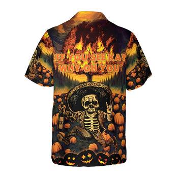 The Burning Pumpkin Sky & Skeleton Halloween Hawaiian Shirt, Halloween Shirt For Men And Women - Perfect Gift For Lover, Friend, Family - Image 3