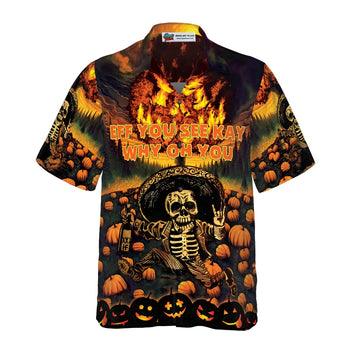 The Burning Pumpkin Sky & Skeleton Halloween Hawaiian Shirt, Halloween Shirt For Men And Women - Perfect Gift For Lover, Friend, Family - Image 4