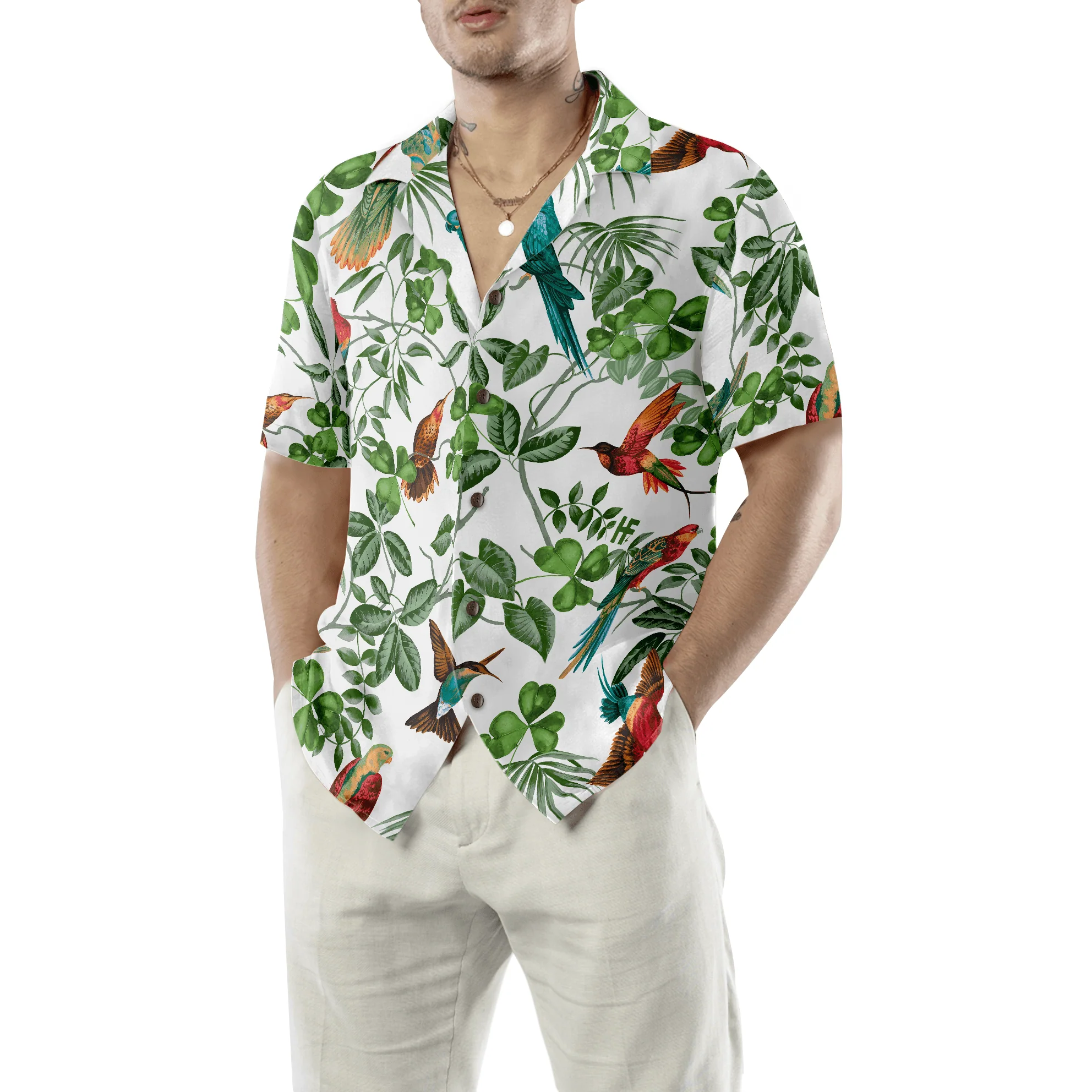 The Celtic Cross Harp Irish Shamrock Hawaiian Shirt, Colorful Summer Aloha Shirts For Men Women, Gift For Husband, Wife, Boyfriend, Girlfriend - Image 6