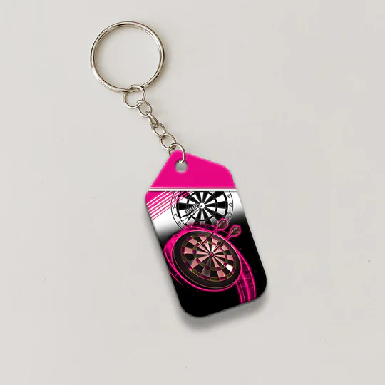 The Coolest Girls Throw Darts Pink Acrylic Keychain For Darts Players - Christmas Gift For Darts Lovers, Darts Team, Family, Friends - Image 4