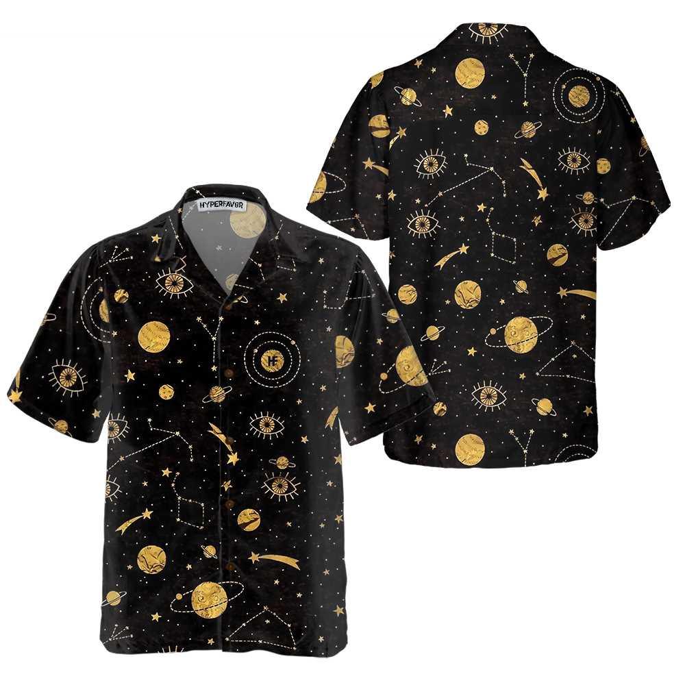The Golden Sky Aloha Hawaiian Shirt For Summer, Space Planet Themed Hawaiian Shirt For Men Women Adults, Gift For Friend, Family, Team - Image 2