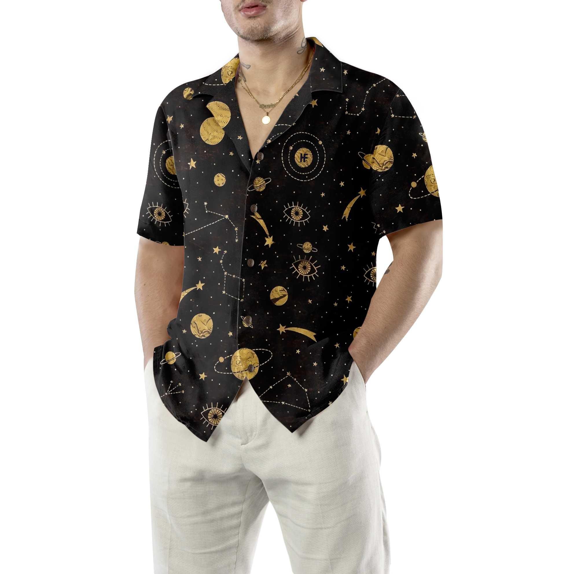 The Golden Sky Aloha Hawaiian Shirt For Summer, Space Planet Themed Hawaiian Shirt For Men Women Adults, Gift For Friend, Family, Team - Image 6