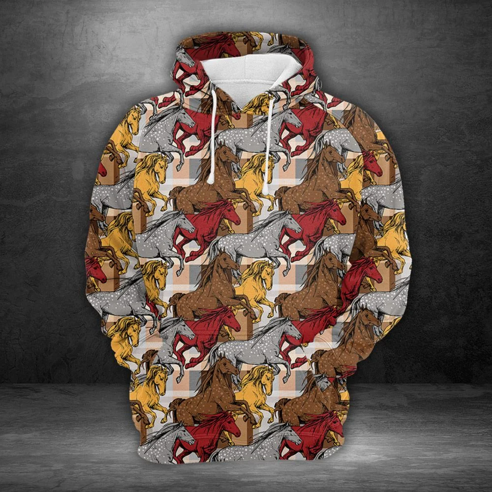 The Running Beautiful Horses Pullover Premium Hoodie, Perfect Outfit For Men And Women On Christmas New Year Autumn Winter - Image 2
