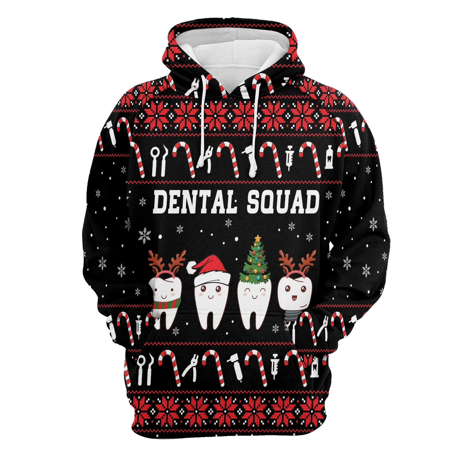 Tooth Christmas Pullover Premium Hoodie Dental Squad, Perfect Outfit For Men And Women On Christmas New Year Autumn Winter