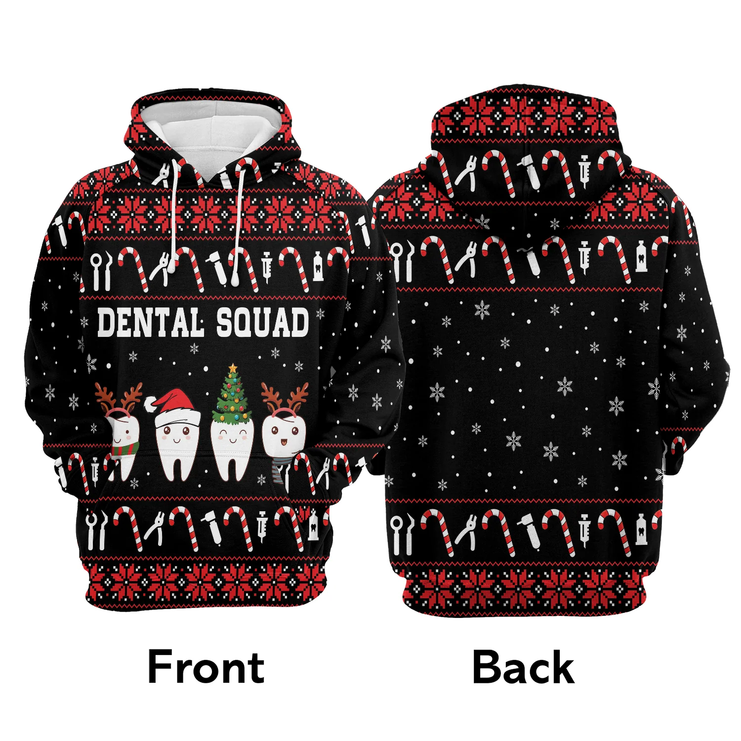 Tooth Christmas Pullover Premium Hoodie Dental Squad, Perfect Outfit For Men And Women On Christmas New Year Autumn Winter - Image 2