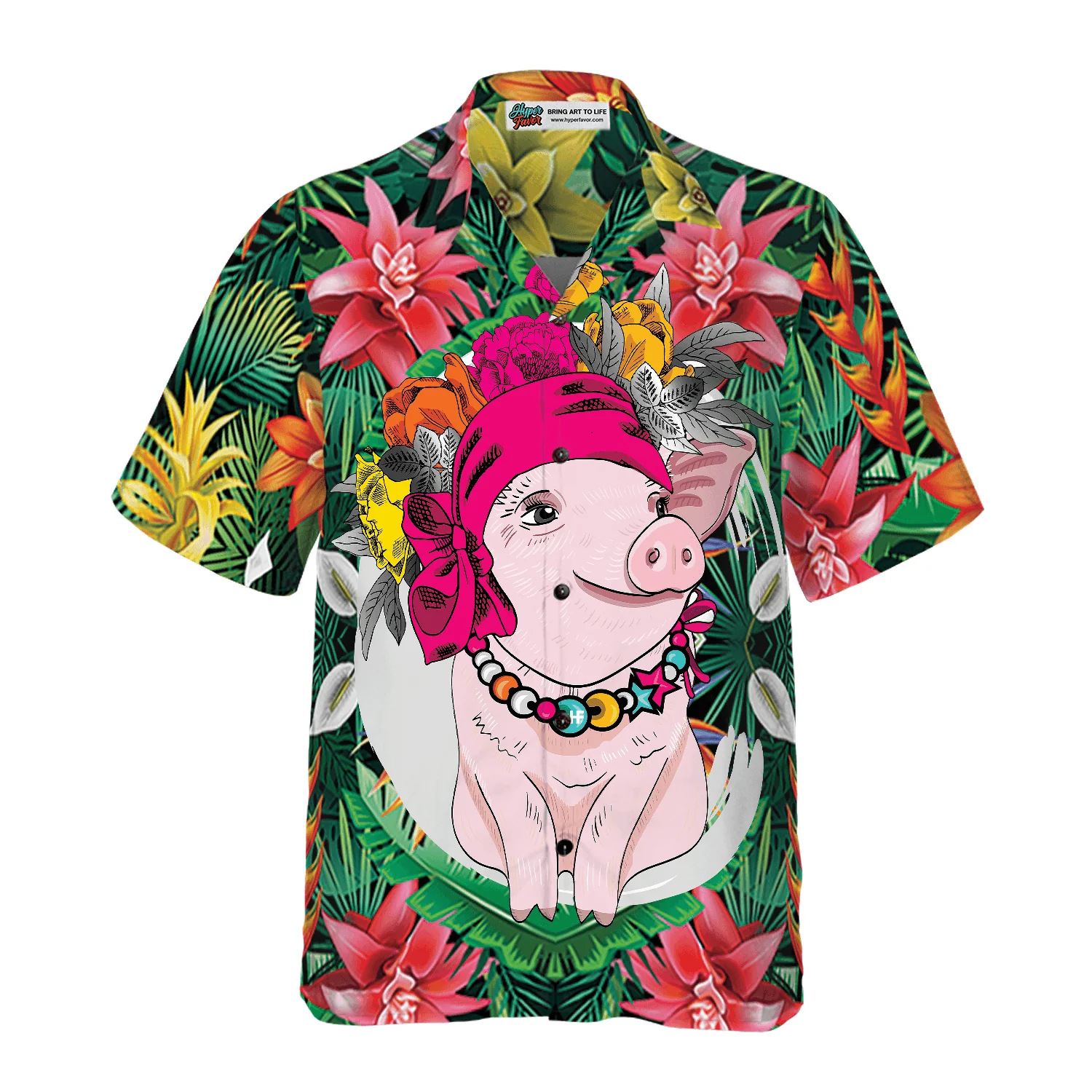 Tropical Pig Aloha Hawaiian Shirt For Summer, Colorful Hawaiian Shirt Outfit For Men Women, Gift For Friend, Team, Family - Image 4