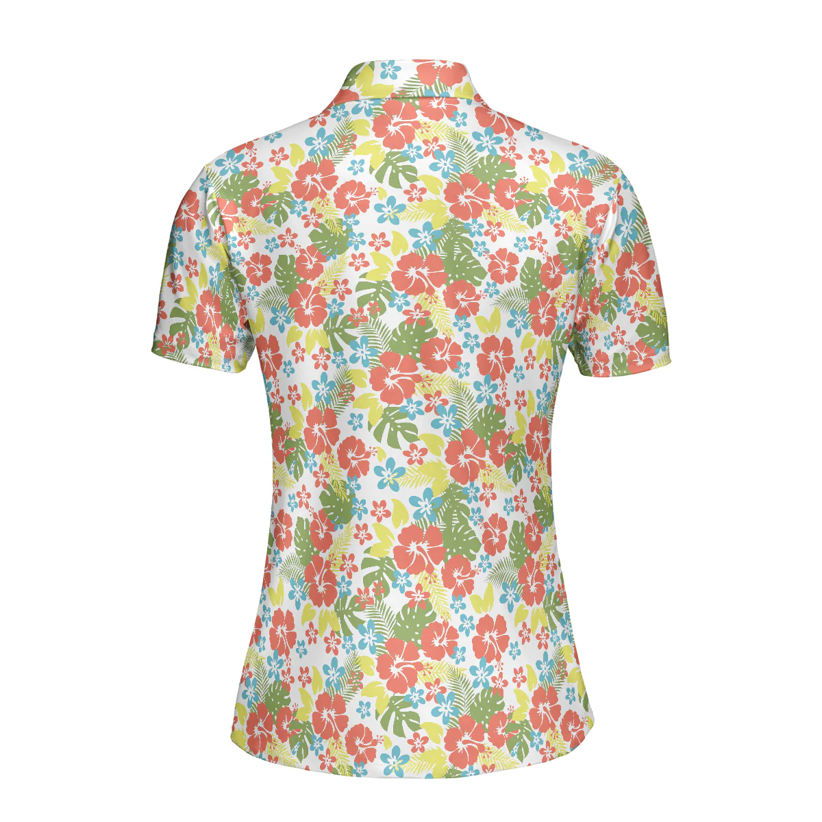 Tropical Women Polo Shirt - Tropical Flowers Pattern Women Polo Shirt - Perfect Gift For Women, Summer Lovers - Image 3