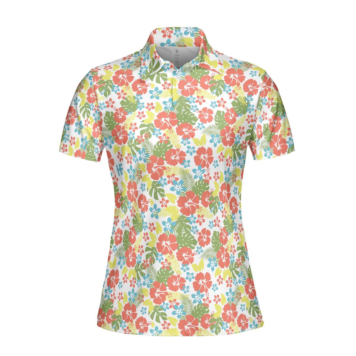 Tropical Women Polo Shirt - Tropical Flowers Pattern Women Polo Shirt - Perfect Gift For Women, Summer Lovers - Image 4