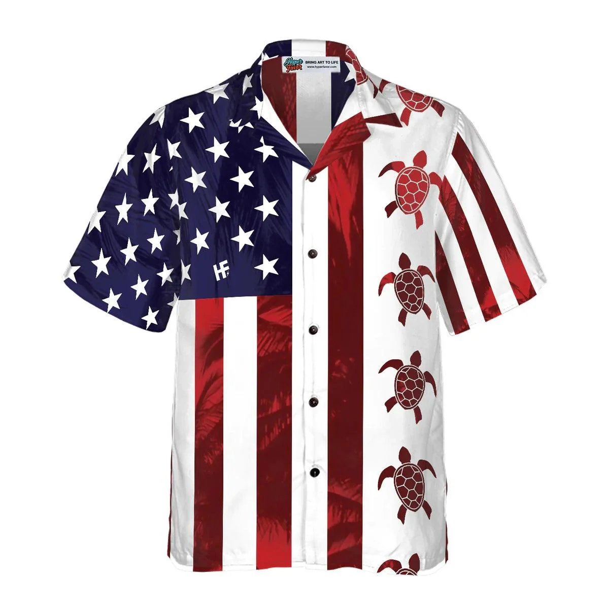 Turtle Hawaiian Shirt, Turtle Flag American Hawaiian Shirt - Perfect Gift For Turtle Lover, Friend, Family - Image 4