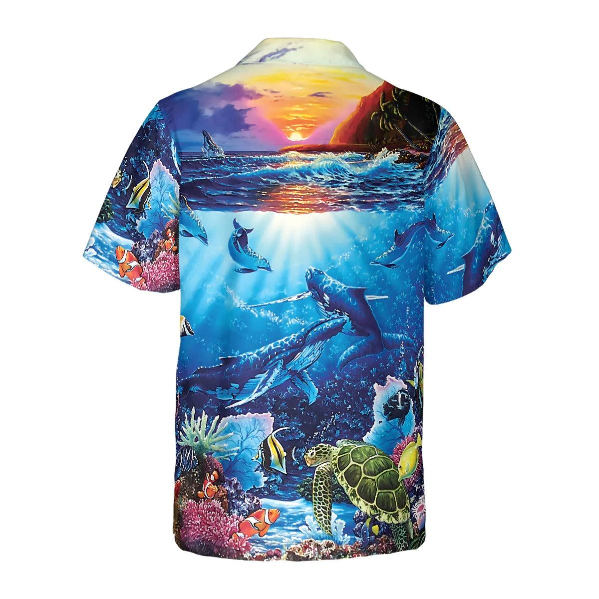 Turtle Hawaiian Shirt, Turtle Under The Sea Hawaiian Shirt, Turtle Shirt For Men & Women - Perfect Gift For Turtle Lover, Friend, Family - Image 4