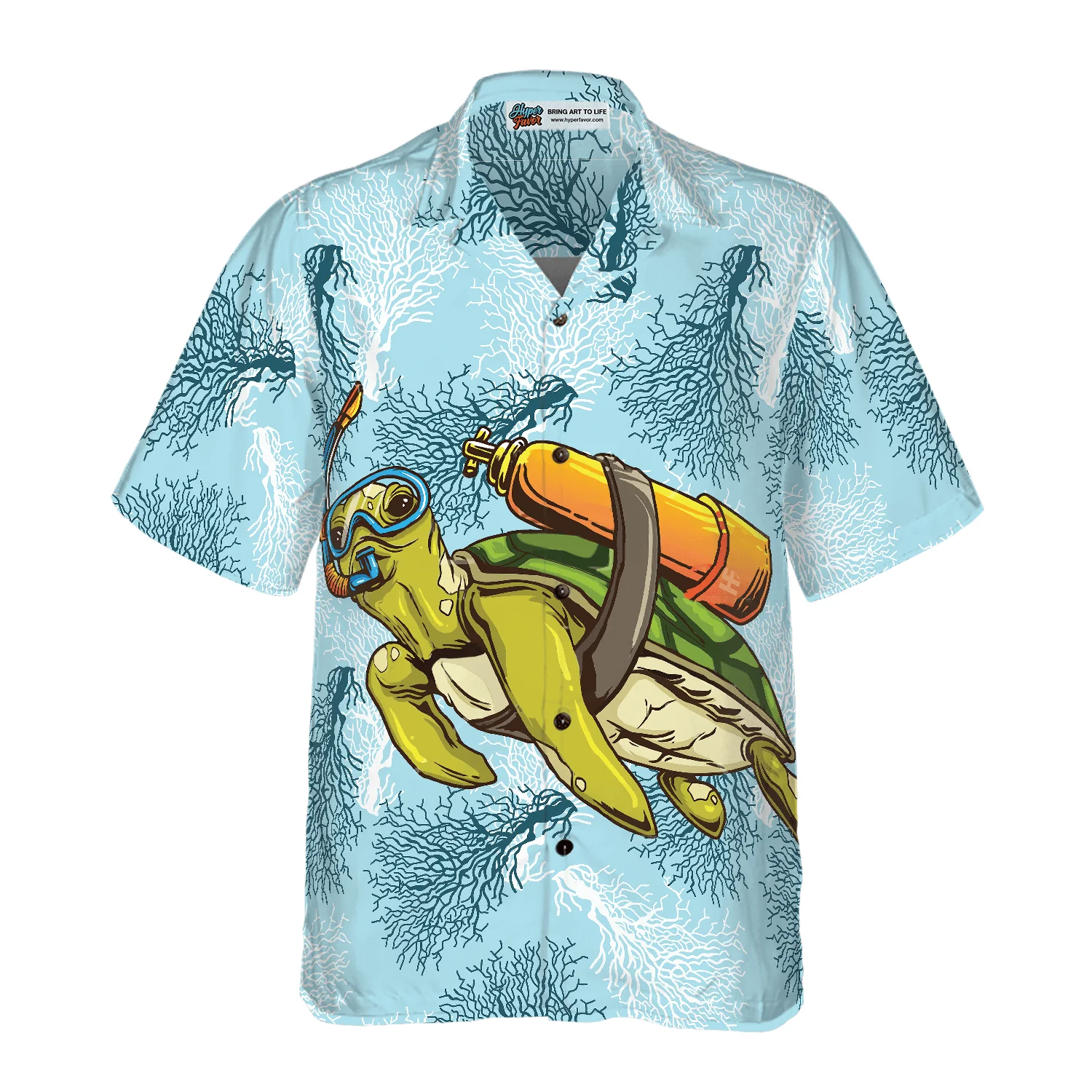 Turtle Scuba Diving Hawaiian Shirt, Colorful Summer Aloha Shirt For Men Women, Gift For Friend, Team, Family, Diving Lovers, Turtle Lovers - Image 4