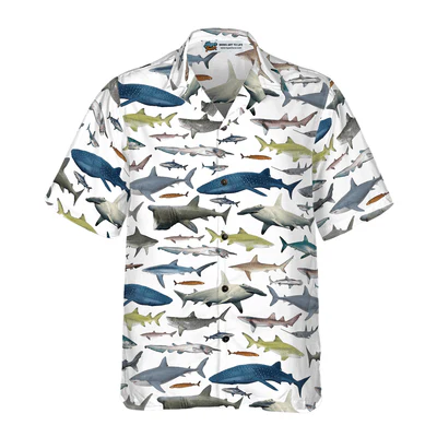 Type Of Shark Hawaiian Shirt, Tropical Summer Shark Aloha Shirt For Men - Perfect Gift For Shark Lovers, Husband, Boyfriend, Friend, Family - Image 3