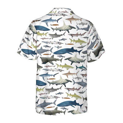 Type Of Shark Hawaiian Shirt, Tropical Summer Shark Aloha Shirt For Men - Perfect Gift For Shark Lovers, Husband, Boyfriend, Friend, Family - Image 4