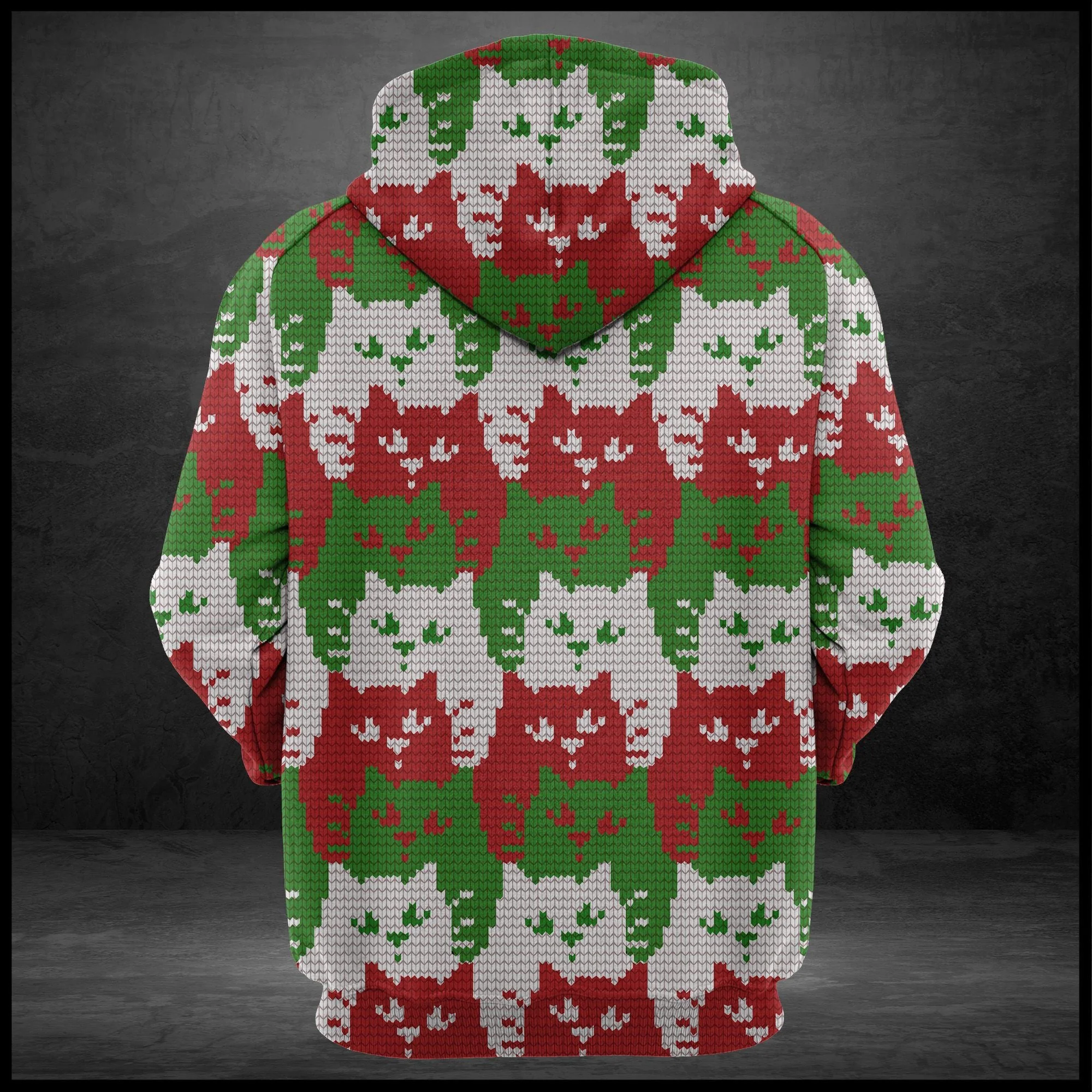 Ugly Cat Color Christmas Pullover Premium Hoodie, Perfect Outfit For Men And Women On Christmas New Year Autumn Winter - Image 3