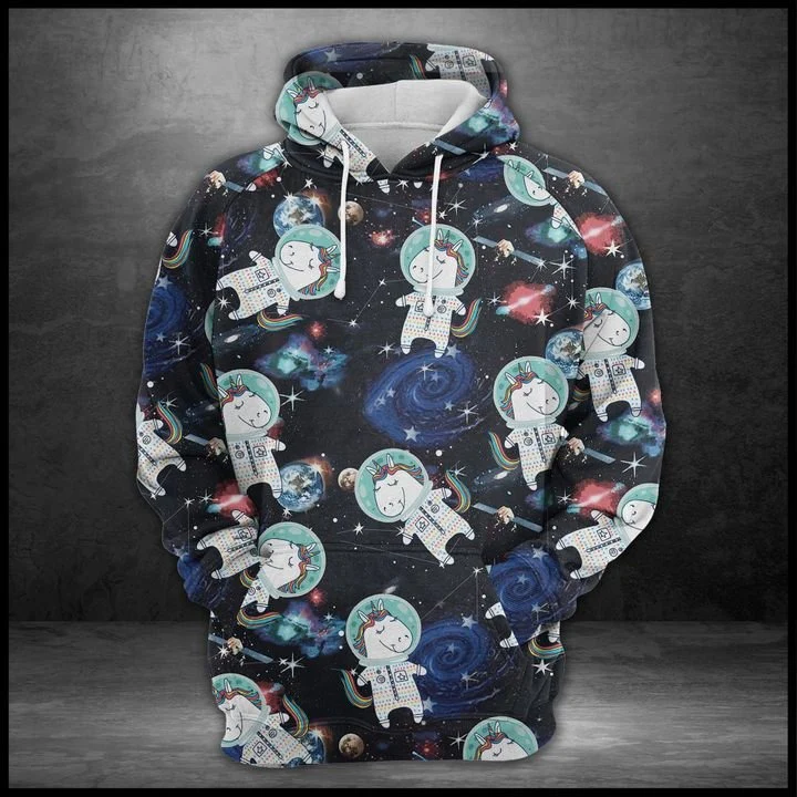 Unicorn Astronaut Pullover Premium Hoodie, Perfect Outfit For Men And Women On Christmas New Year Autumn Winter - Image 2
