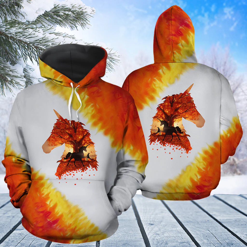 Unicorn Autumn Leaf Pullover Premium Hoodie , Perfect Outfit For Men And Women On Christmas New Year Autumn Winter - Image 2