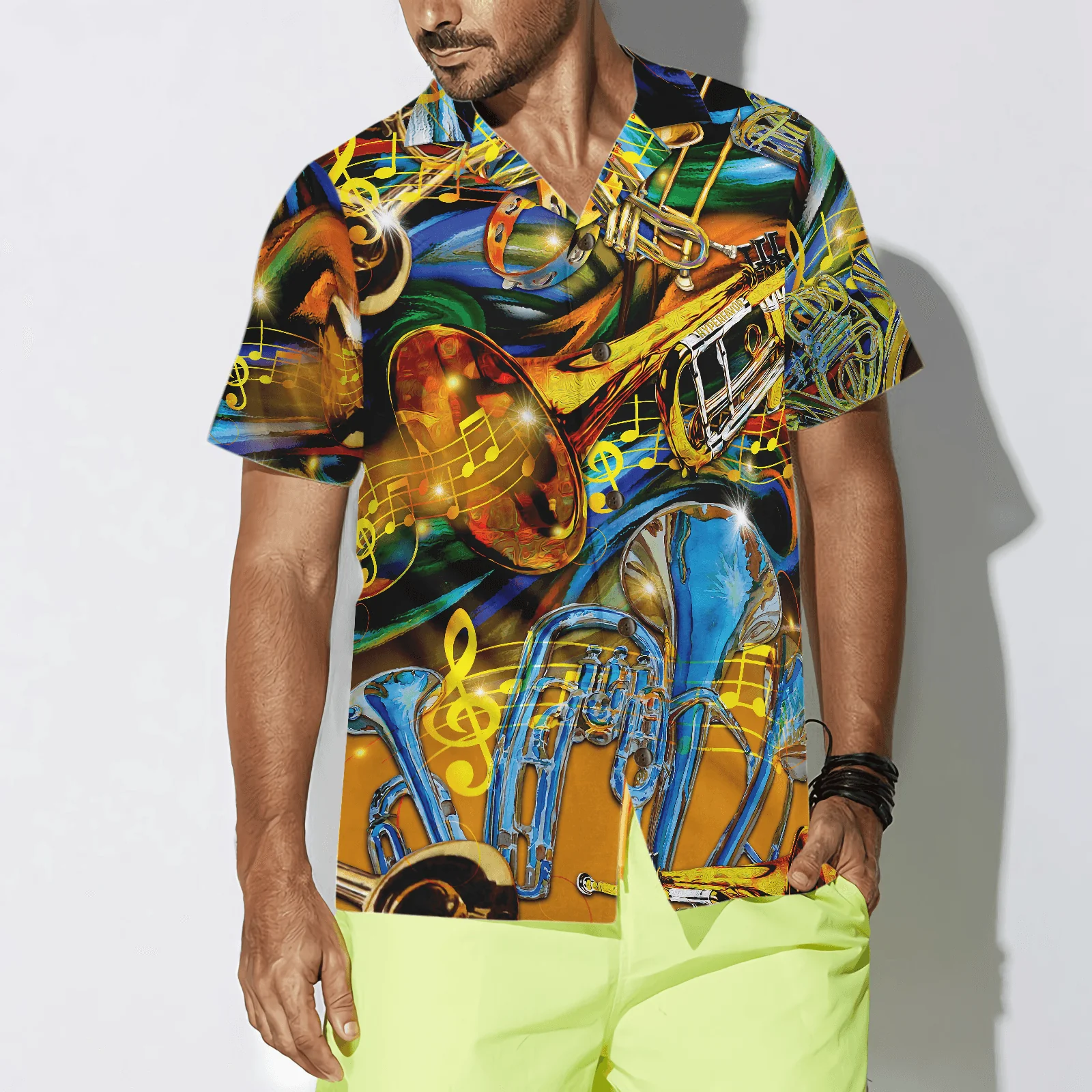 Unisex Saxophone Aloha Hawaiian Shirt For Summer, Colorful Shirt For Men Women, Perfect Gift For Friend, Team, Family, Music Saxophone Lovers - Image 5