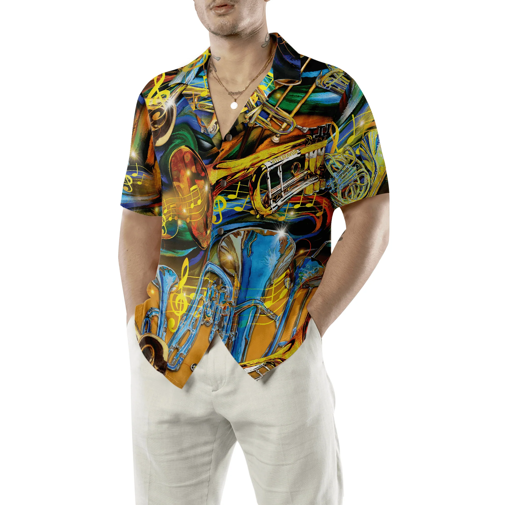 Unisex Saxophone Aloha Hawaiian Shirt For Summer, Colorful Shirt For Men Women, Perfect Gift For Friend, Team, Family, Music Saxophone Lovers - Image 6