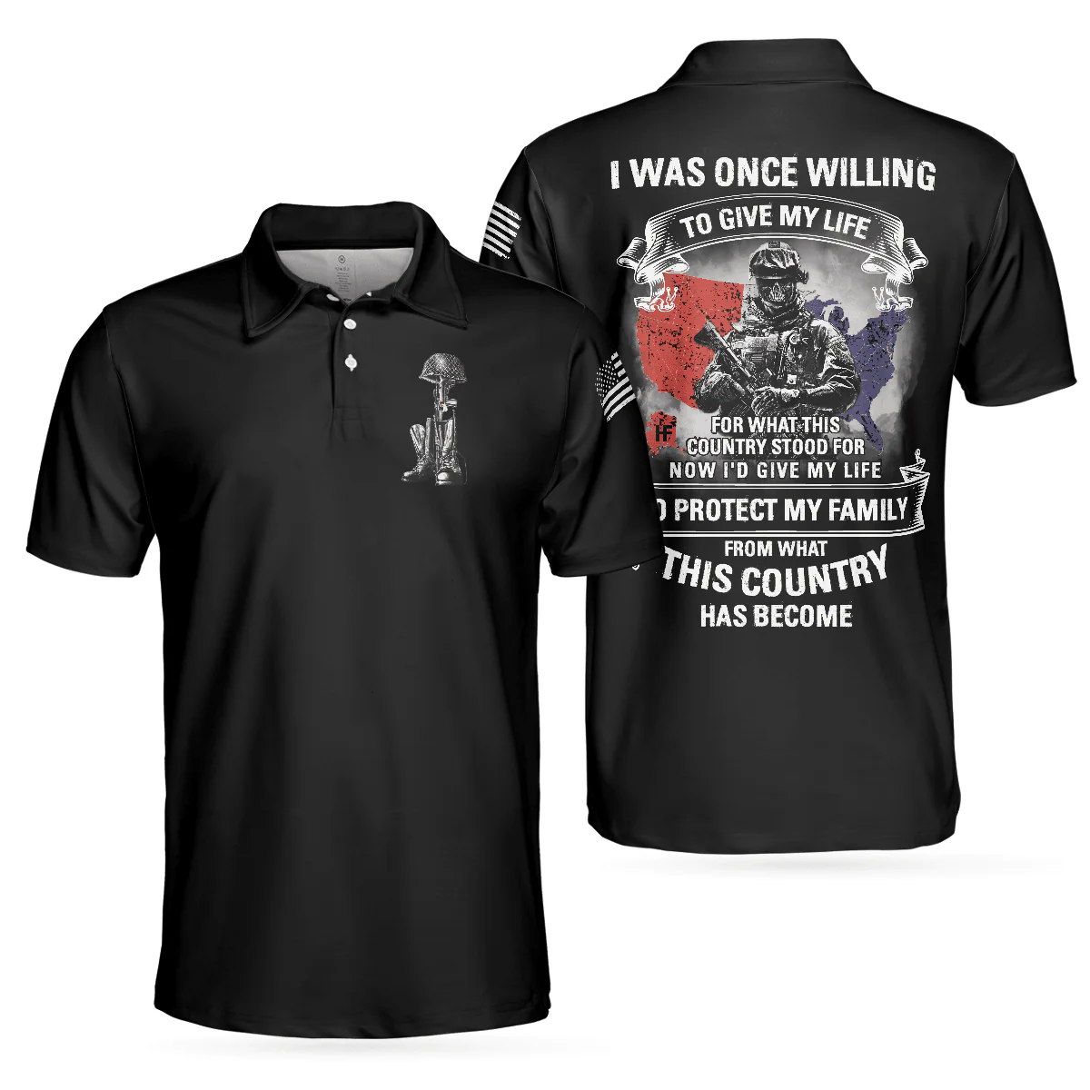 Veteran Gives Life Veteran Men Polo Shirt, Cool American Flag Veteran Shirt For Men, Veteran Thank You Gift - Perfect Gift For Men