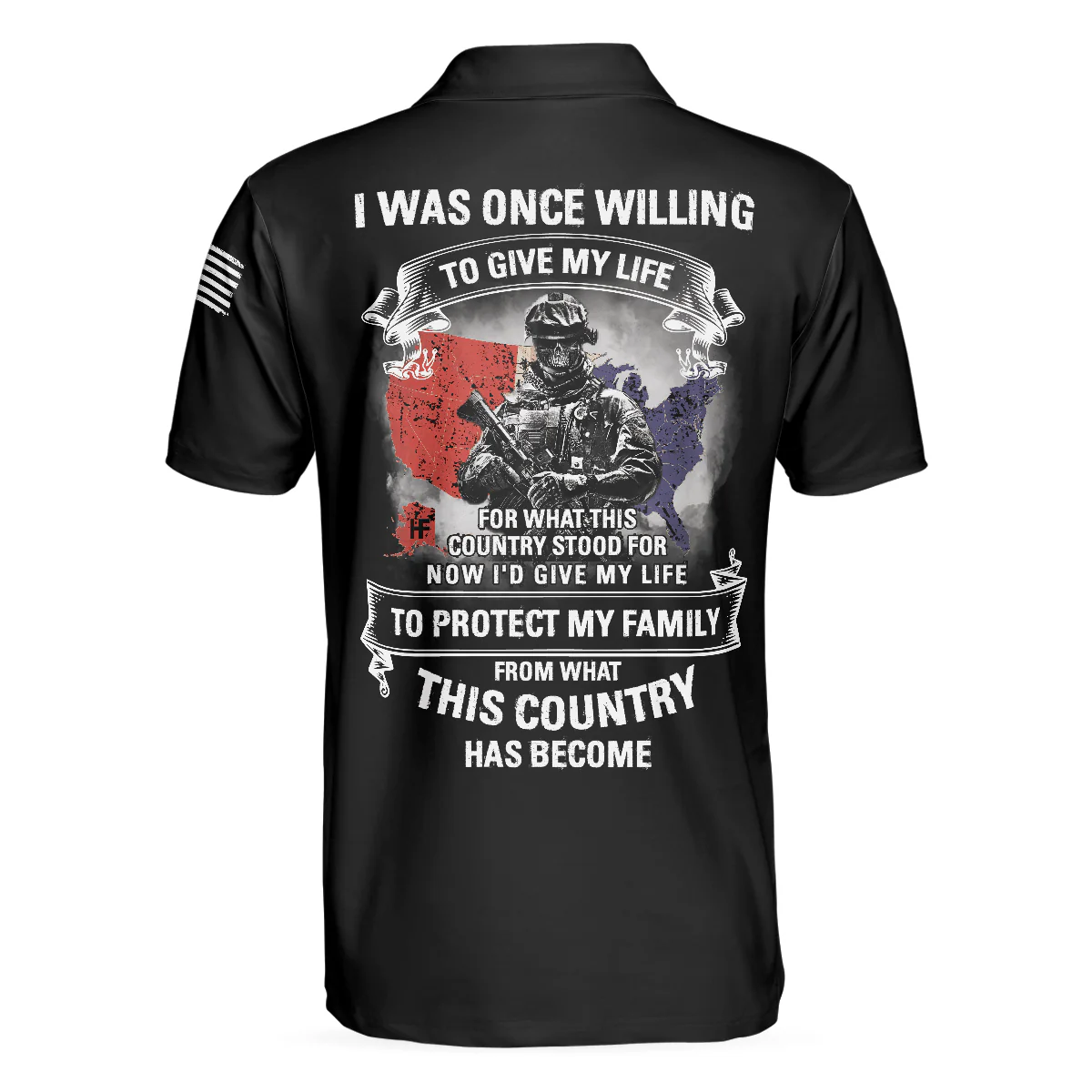 Veteran Gives Life Veteran Men Polo Shirt, Cool American Flag Veteran Shirt For Men, Veteran Thank You Gift - Perfect Gift For Men - Image 2