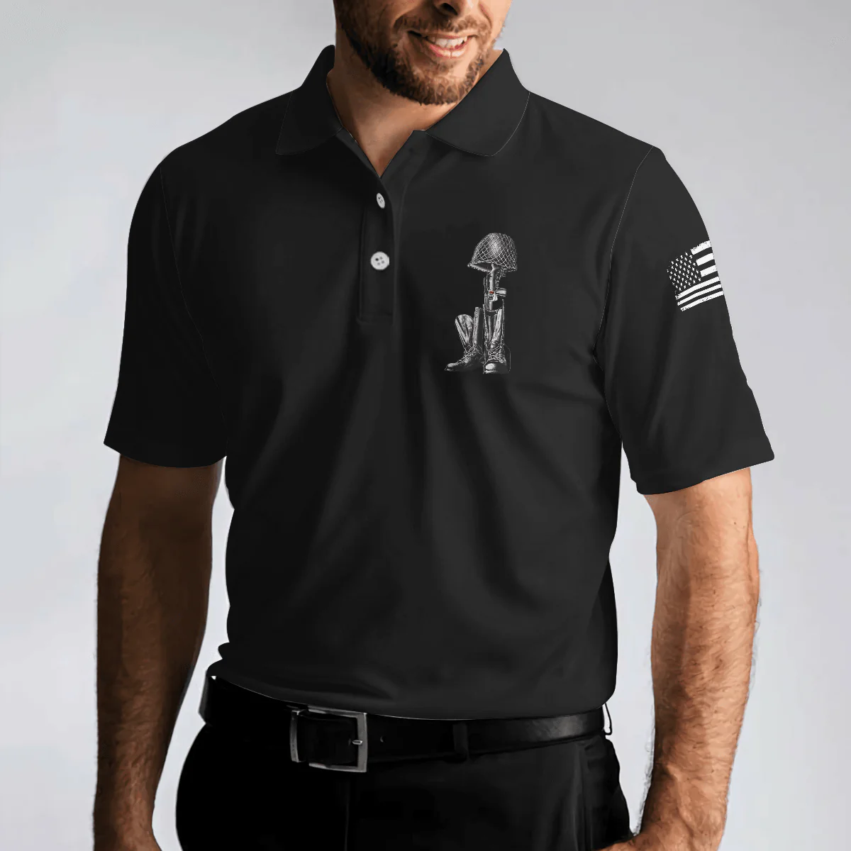 Veteran Gives Life Veteran Men Polo Shirt, Cool American Flag Veteran Shirt For Men, Veteran Thank You Gift - Perfect Gift For Men - Image 4