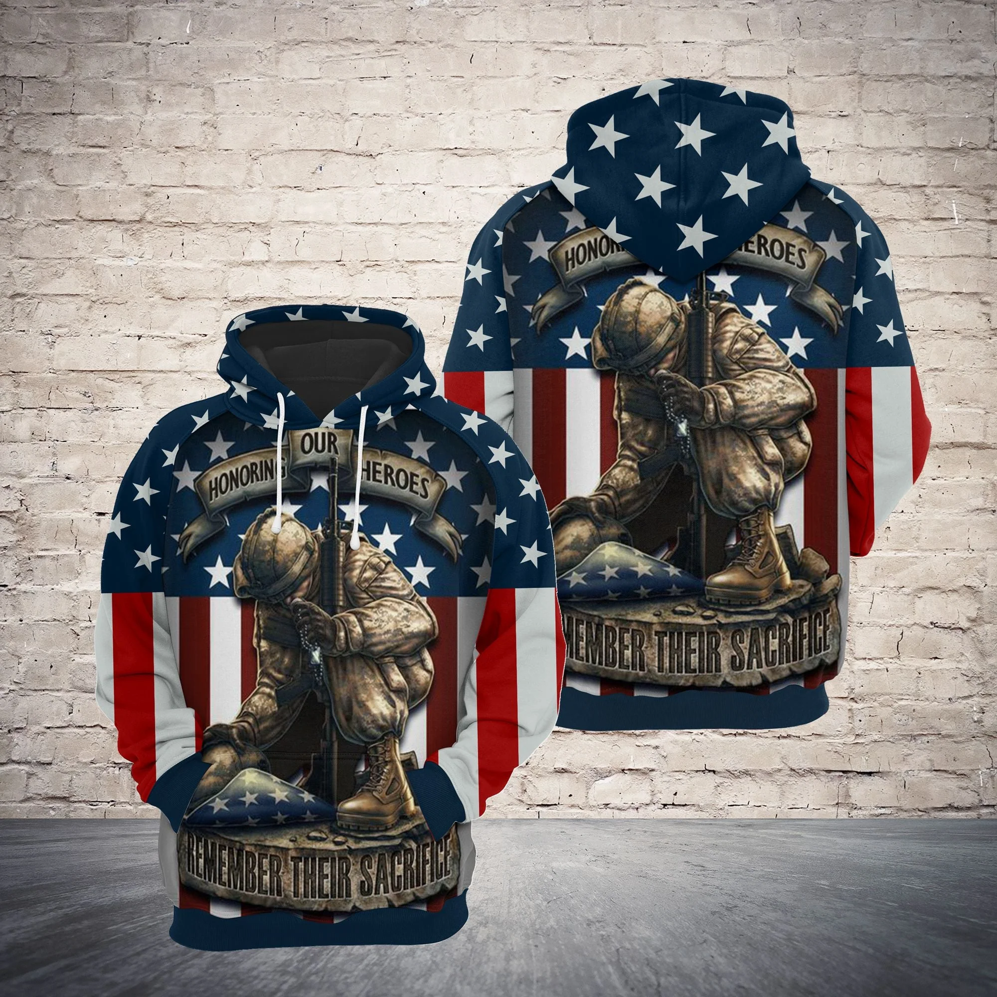 Veteran US Flag Forever Pullover Premium Hoodie Remember Their Sacrifice, Perfect Outfit For Men And Women On Christmas New Year Autumn Winter