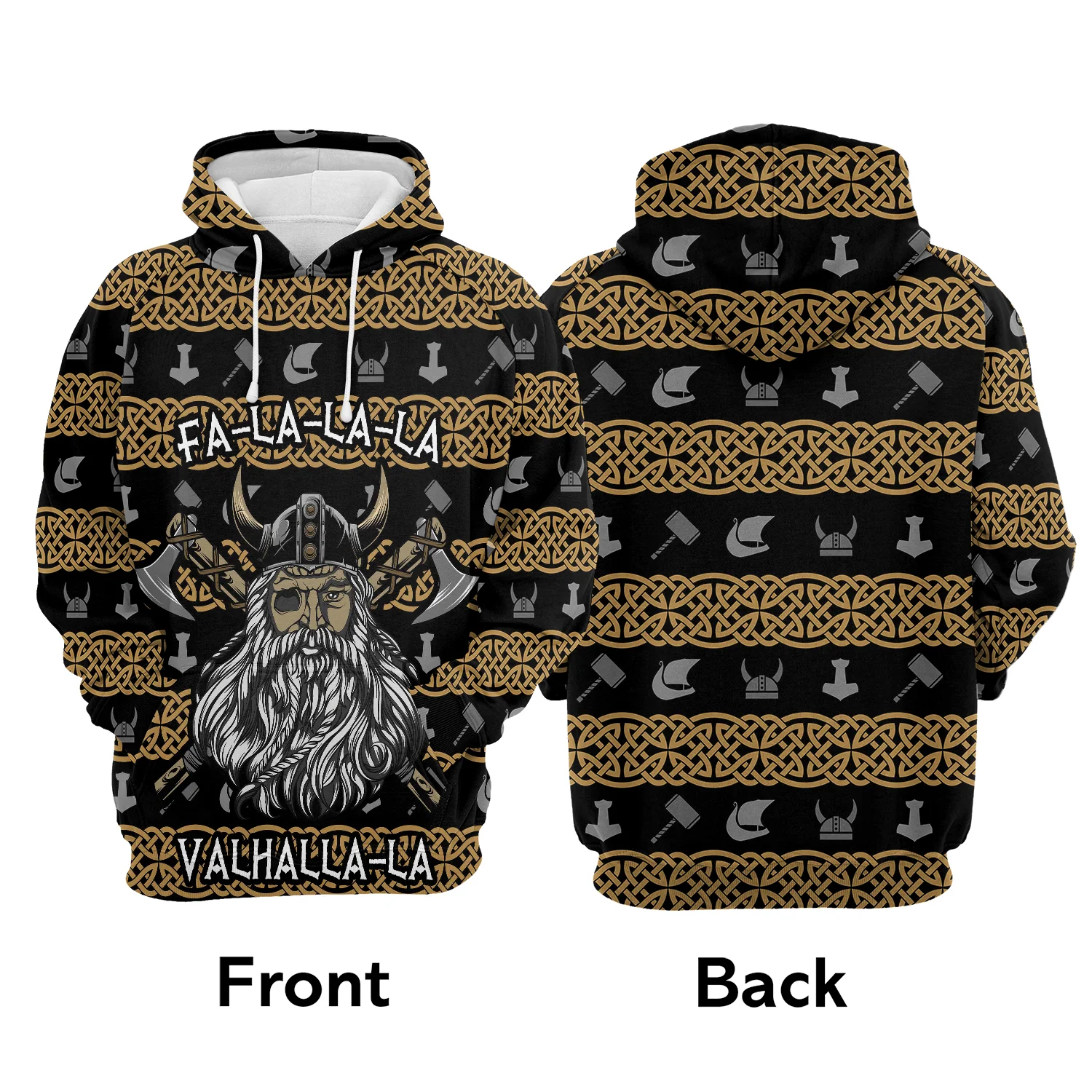 Viking Pullover Premium Hoodie Valhalla Fa La La La, Perfect Outfit For Men And Women On Christmas New Year Autumn Winter