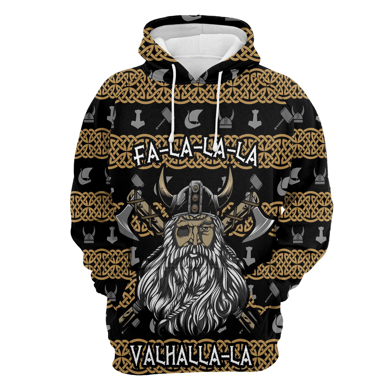 Viking Pullover Premium Hoodie Valhalla Fa La La La, Perfect Outfit For Men And Women On Christmas New Year Autumn Winter - Image 2