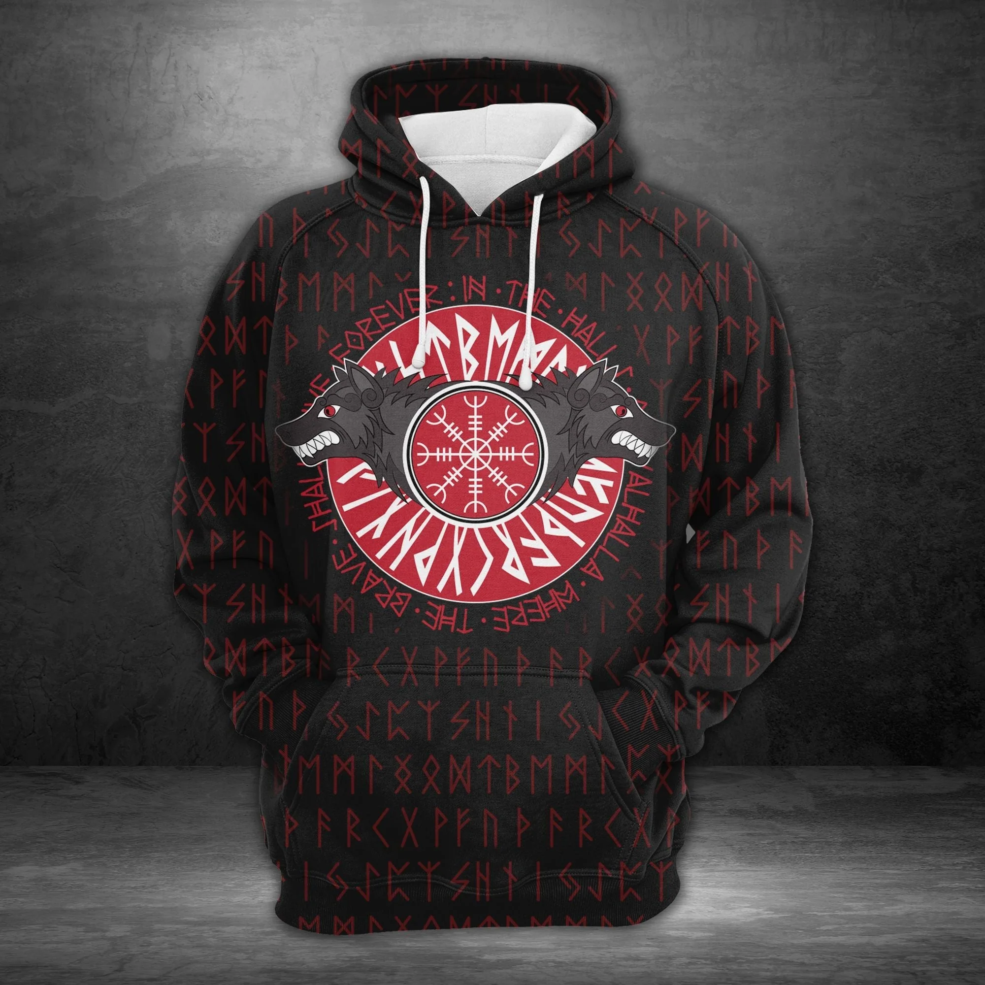 Viking Wolves Pullover Premium Hoodie, Perfect Outfit For Men And Women On Christmas New Year Autumn Winter - Image 2