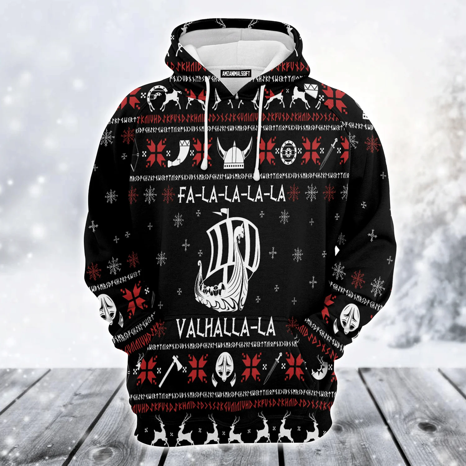Viking Xmas Premium Christmas Hoodie, Valhalla Viking Unisex Hoodie For Men & Women - Perfect Gift For Christmas, Viking Lovers - Image 2
