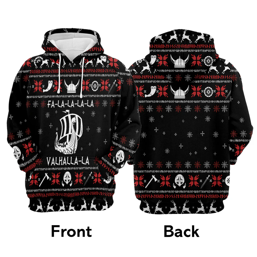 Viking Xmas Premium Christmas Hoodie, Valhalla Viking Unisex Hoodie For Men & Women - Perfect Gift For Christmas, Viking Lovers - Image 4