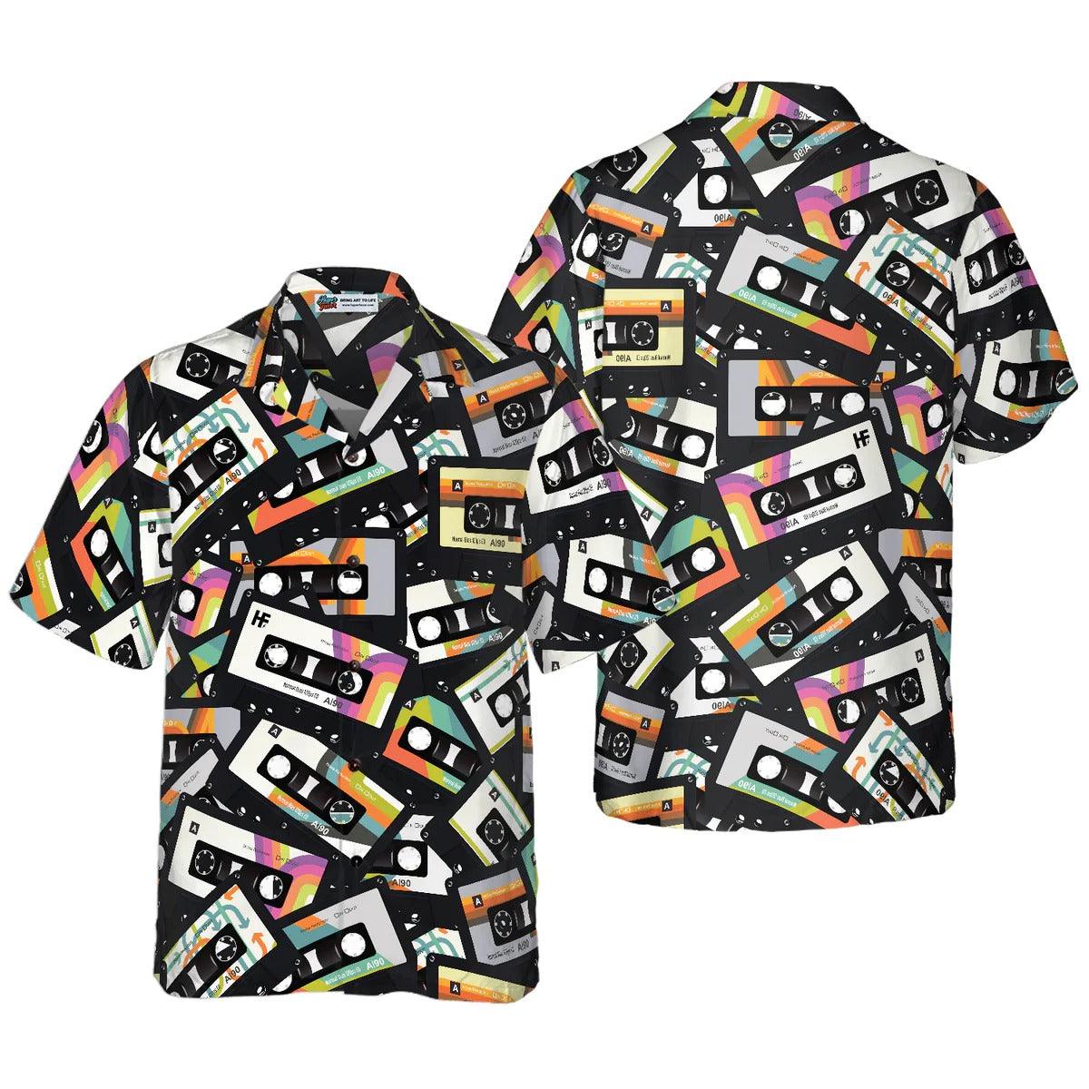 Vintage Cassette Tape Hawaiian Shirt, Retro Cassette Hawaiian Shirt, Vintage Aloha Shirt - Perfect Gift For Men, Women, Husband, Wife, Friend, Family - Image 2