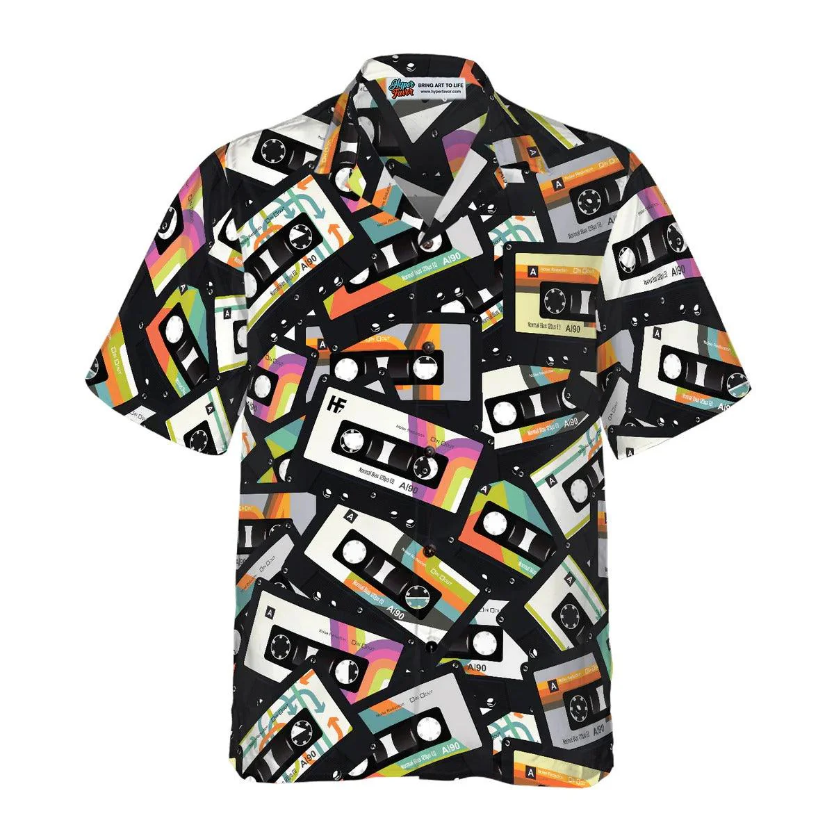Vintage Cassette Tape Hawaiian Shirt, Retro Cassette Hawaiian Shirt, Vintage Aloha Shirt - Perfect Gift For Men, Women, Husband, Wife, Friend, Family - Image 4