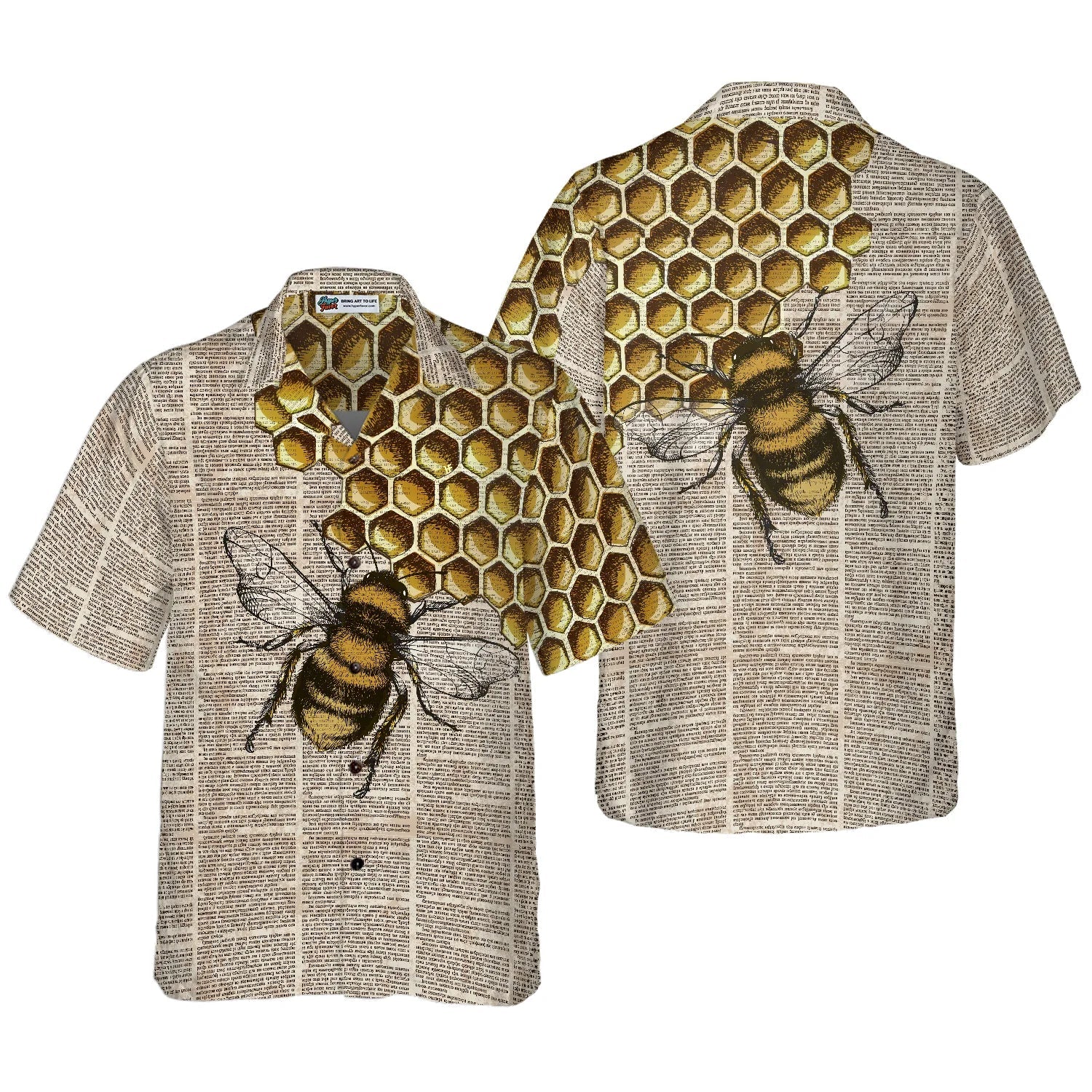Vintage Honey Bee Hawaiian Shirt, Summer Animals Aloha Shirts For Men Women, Perfect Gift For Husband, Wife, Boyfriend, Friend - Image 6
