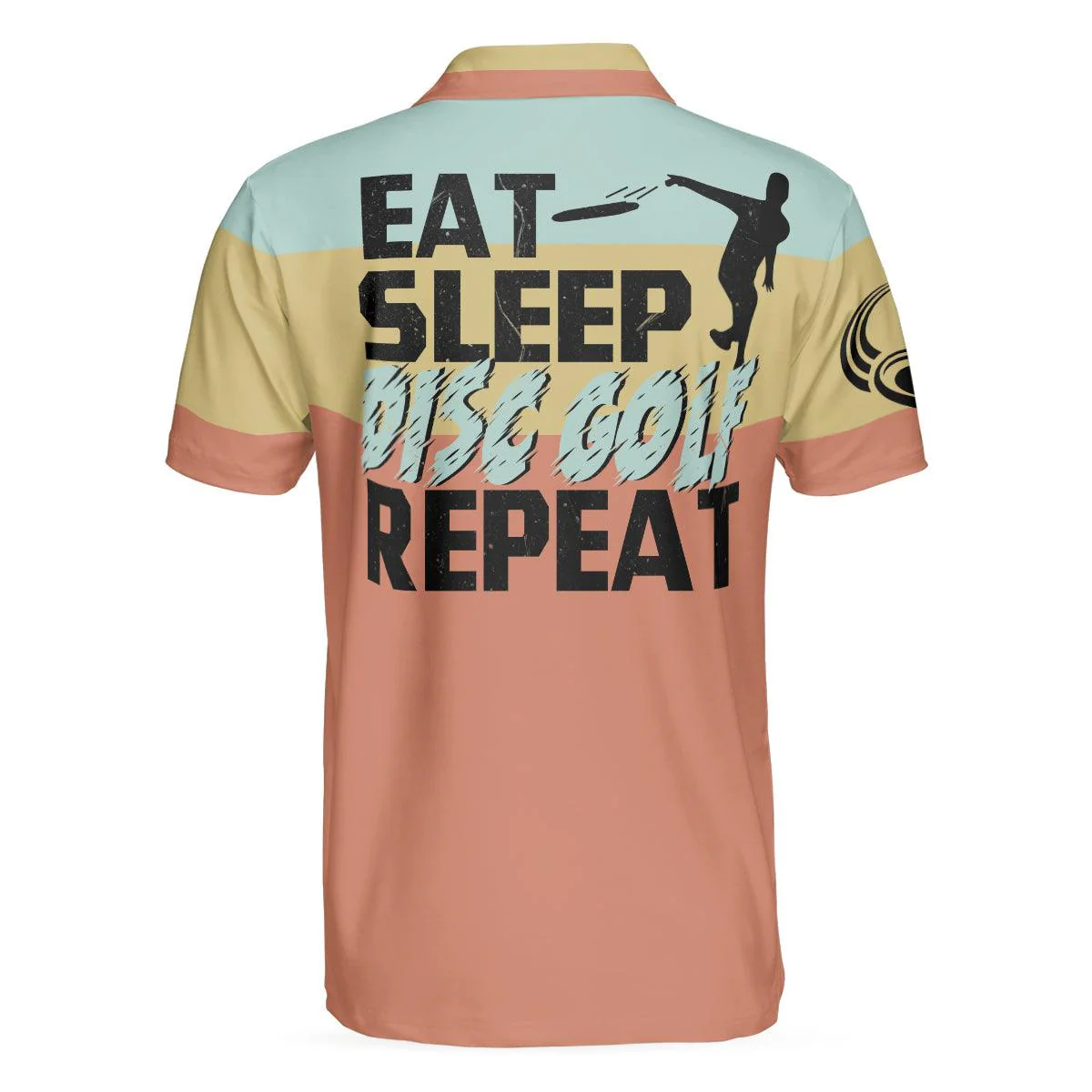 Vintage Palette Sporty Men Polo Shirt, Eat Sleep Disc Golf Repeat Polo Shirt, Best Disc Golf Shirt For Men - Image 2