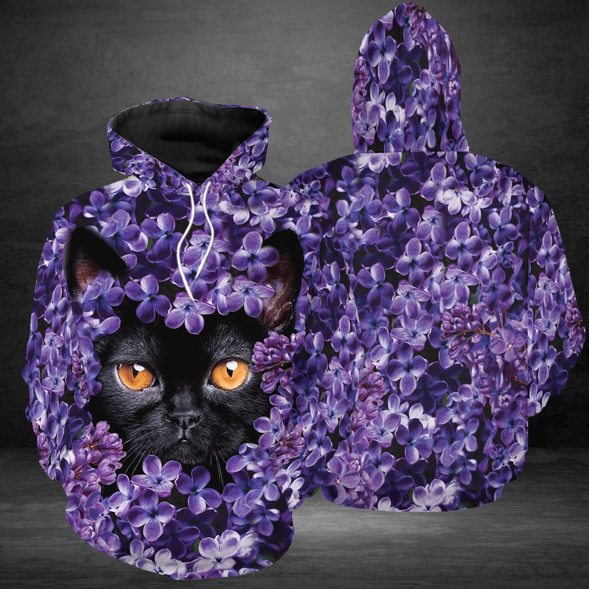 Violet Black Cat Pullover Premium Hoodie, Perfect Outfit For Men And Women On Christmas New Year Autumn Winter