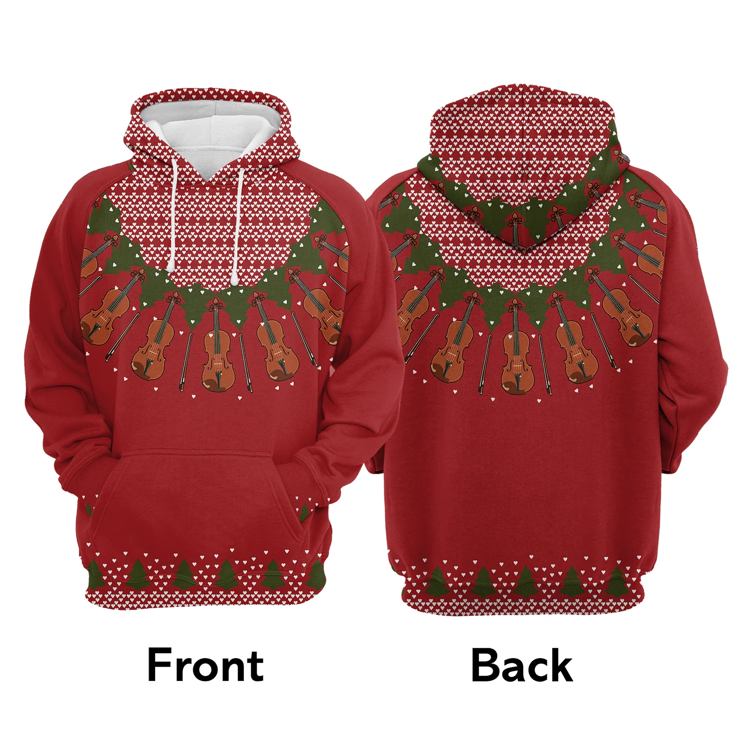 Violin Lover Christmas Pullover Premium Hoodie, Perfect Outfit For Men And Women On Christmas New Year Autumn Winter - Image 2