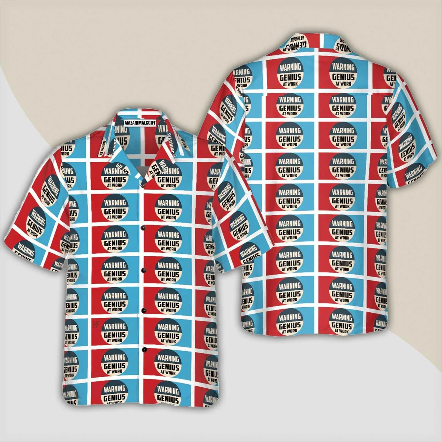 Warning Genius Work Vintage Hawaiian Shirt, Warning Vintage Hawaiian Shirt, Summer Aloha Shirt - Perfect Gift For Men, Women, Husband, Friend, Family