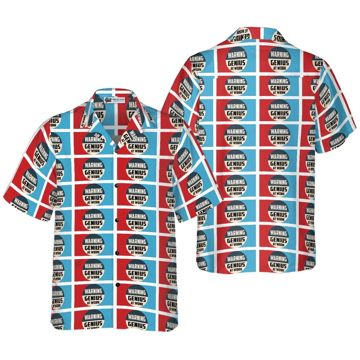 Warning Genius Work Vintage Hawaiian Shirt, Warning Vintage Hawaiian Shirt, Summer Aloha Shirt - Perfect Gift For Men, Women, Husband, Friend, Family - Image 2