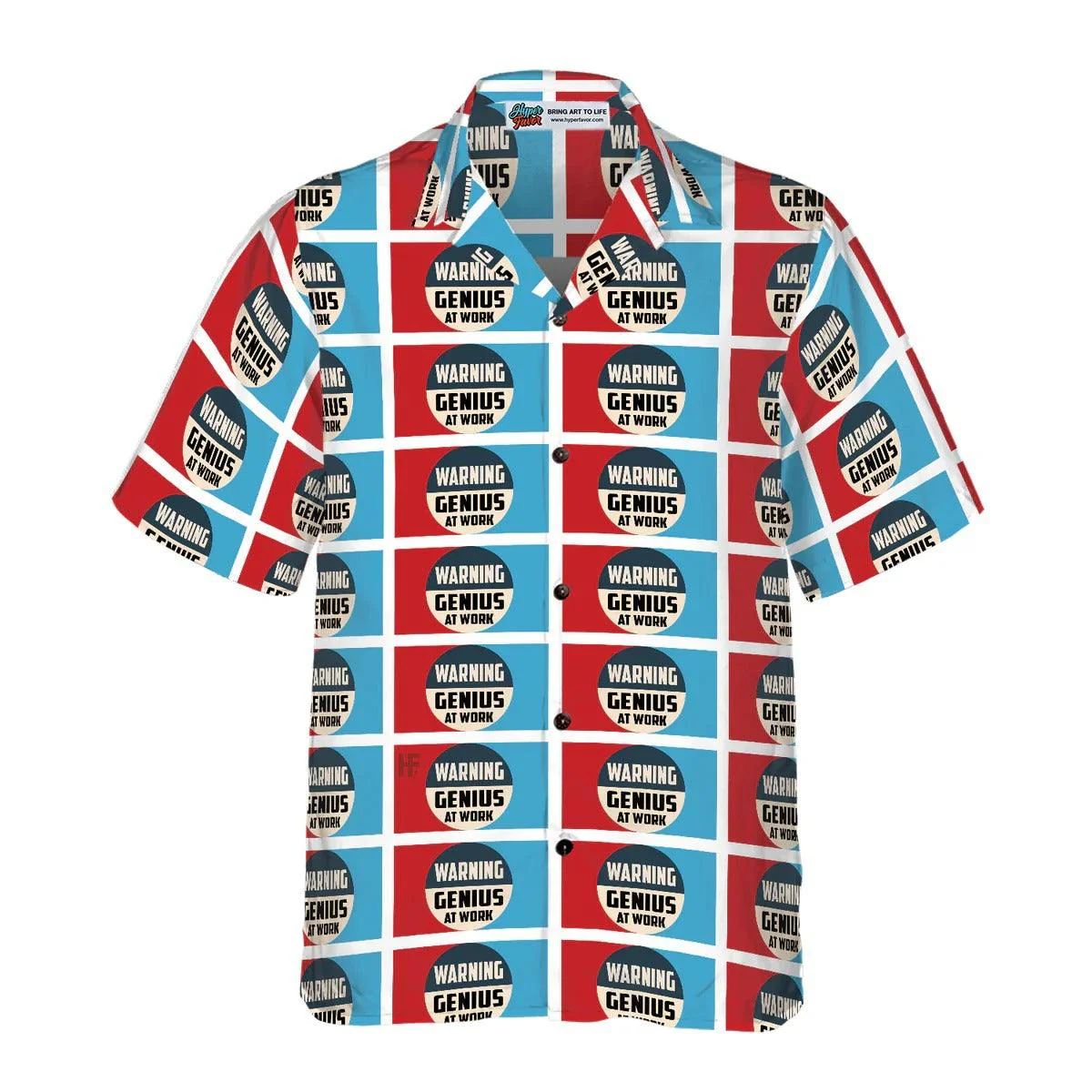 Warning Genius Work Vintage Hawaiian Shirt, Warning Vintage Hawaiian Shirt, Summer Aloha Shirt - Perfect Gift For Men, Women, Husband, Friend, Family - Image 3